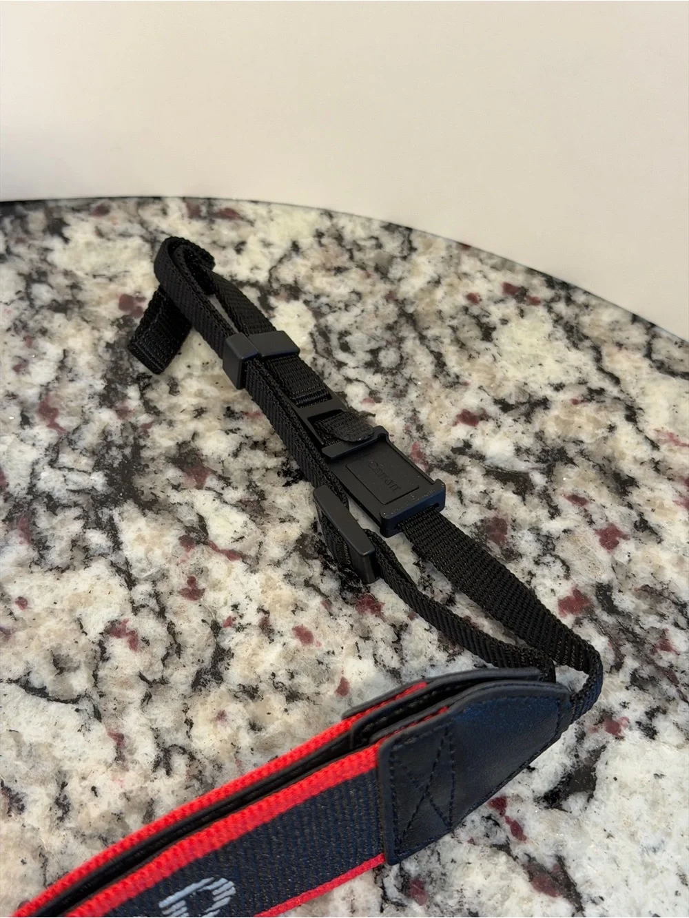 Canon NWOT Camera Neck Strap - Black with Red Trim and White Lettering